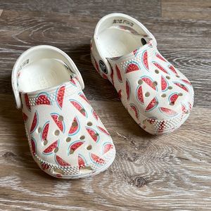 Crocs Classic Slide White watermelon Toddler size C6